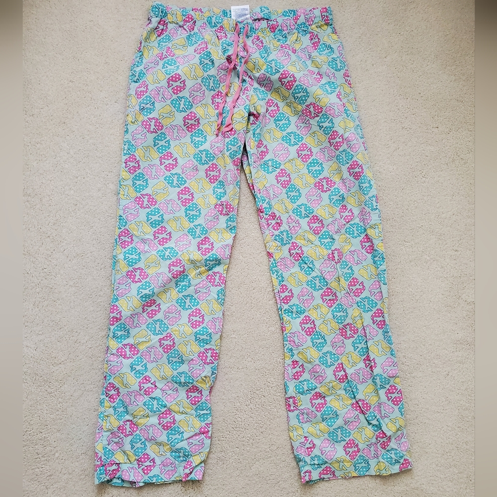 Vineyard Vines Spring Pastel Whale Polka Dot Pajama Lounge Drawstring Pants szXS